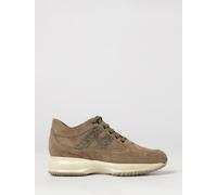 HOGAN Interactive Suede Sneakers with Rhinestone H Logo and Chunky Sole - Size: 36½ - female