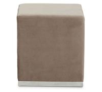 hogan square velvet stool with silver steel base in mink