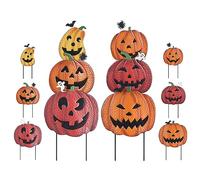 hogardeck Halloween Decorations Outdoor, 2PCS 36" Decorative Garden Stakes with Pumpkins Halloween Decorations for Home, Jack O Lantern Metal Yard Signs for Garden Lawn Patio Halloween Decor