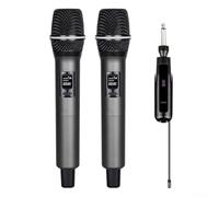 HOgardenME 2.4GHz Dual Handheld Wireless Microphones with Rechargeable Receiver for Karaoke, Training, and Stage Use (one drag one)
