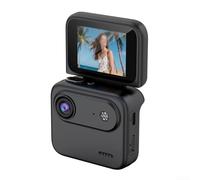 HOgardenME 4K Action Camera with 360 Panoramic View, Image Stabilization 2.0-Inch Flip Screen, Fast Charging via Type-C, 6H Life, HD Lens for Cycling and Sports, White(Black)