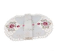 HOgardenME White Oval Lace Tablecloth Coffee Table Cloth for Living Room Center Table Doilies Embroidery Lace Tablecloth Home Dining Coffee Table Cover Centerpiece Decor