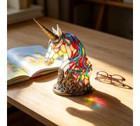 hogarevrumah Glowing Colorful Horse Figurine LED Luminous Resin Statue Night Light Desktop Decoration Birthday Gift for Kids, 21x11x14cm