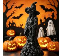 hogarevrumah Gothic Skull Witch Resin Statue,