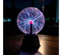 hogarevrumah Touch & Sound-Activated Plasma Lightning Ball Night Light, USB-Powered Sensory Magic Lamp, Interactive Static Electricity Sphere, Glowing Desktop Ornament