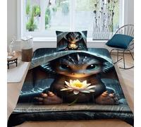 HOGDISAJD Little Dinosaur Double Duvet Cover Dinosaur Stereoscopic Set 2 Pieces Sets With Zipper Pillow Case, for Kids Teens Set Single（135x200cm）