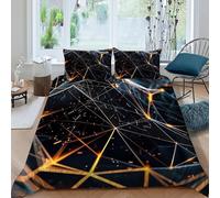 HOGDISAJD Neural Network Double Duvet Cover Black Series Stereoscopic Set 3 Pieces Sets With Pillow Case, Premium Brushed Microfiber for Boys Girls Bedding Double(200x200cm)