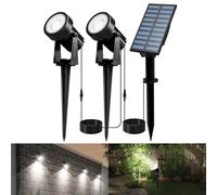 Hogdseirrs T-SUNUS Solar Spotlights Landscape Lights 3 LED Solar Light Outdoor Cool White 6000K Solar Powered Landscaping Lights Dimmable for Yard Garden Path Patio