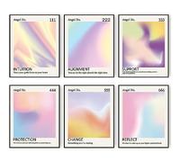 HOGEBIG Aura Angel Number Posters for Bedroom Aesthetic Motivational Wall Decor Minimalist Inspirational Quotes Canvas Wall Art Danish Pastel Room Decor (8"x10" UNFRAMED, Style C)