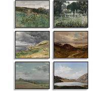 HOGEBIG Master Painter Classical Oil Painting Canvas Wall Art for Bedroom Decor, Vintage Outskirts Painting Prints Farmhouse Decor, Bathroom Decor Wall Art (8"x10" UNFRAMED, Style D)