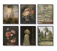 HOGEBIG Master Painter Classical Oil Painting Canvas Wall Art for Bedroom Decor, Vintage Outskirts Painting Prints Farmhouse Decor, Bathroom Decor Wall Art (8"x10" UNFRAMED, Style C)