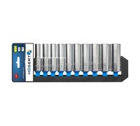 HÖGERT HT1A888 Socket Set I Chrome Vanadium Steel Alloy I Socket Wrench Set I Tool Box I Long, Black/Blue/Grey, 76 mm, Black/Blue/Grey