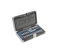 Högert Technik - Tool Set I Socket Spanner, Bits and Equipment 1/4 Inch I Alloy Chrome Vanadium Steel I Drop Forged I Ratchet Mechanism with 72 Pawls I HT1R464-34 Pieces