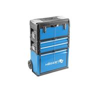 Hogert Technik Tool Box - 3 Piece Modular Mobile Service Cabinet with Drawers, 45kg Capacity, Integrated Wheels & Telescopic Handle, Ideal for Maintenance Services, Workshops & DIY