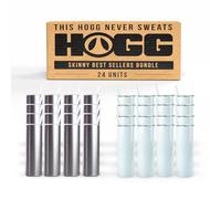 Hogg 20 Oz Skinny Tumbler Bundle with Lid and Straw | Double Wall Vacuum Insulated | Customizable Stainless Steel Tumbler Sublimation Blanks | 24 Unit Bundle (12 Sublimation, 12 Stainless)