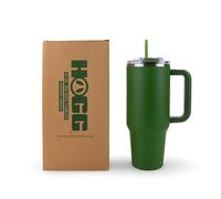 Hogg Big Swig 40 oz Tumbler with Handle and Straw - Hunter Green, Powder Coated Tumblers for Laser Engraving, Water Cup with Straw, Insulated Cups with Removable Handle, Laser Engraving Blanks