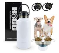 Hogg Hydro Hound, Travel Dog Water Bottle Bowl, Portable Water Bowl for Dog Mom Gifts for Women, 32oz Insulated Bottle Stainless Steel, Sublimation White