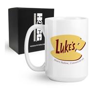 Hogg Luke's Diner Mug, 15 oz Ceramic Cute Coffee Cup, Lukes Coffee Mug, Gilmore Merchandise, Gifts for Gilmore Fans, Trendy Cute Cups, Retro Diner Logo