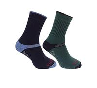 Hoggs of Fife 1905 Tech Active Socks (Twin Pack) - Charcoal/Denim SmallSmallAssorted colours Socks (11511) Men's