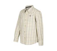 Hoggs of Fife Ambassador Junior Premier Tattersall Shirt - Ivory/Navy 100% Cotton, Classic Collar Shape, Chest Pocket