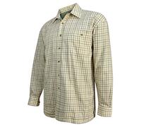 Hoggs of Fife Birch Fleece Lined Shirt Olive/Tan - 55% Cotton / 45% Polyester Outer, 100% Microfleece Lining