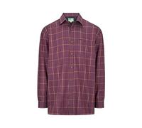 Hoggs of Fife Bramble Micro-Fleece Lined Shirt Wine Check Large Red Large Red