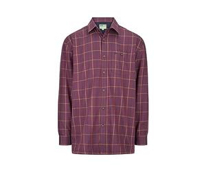 Hoggs of Fife Bramble Micro-Fleece Lined Shirt Wine Check X-Large Red X-Large