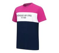 Hoggs of Fife Darcie Colour Block T-Shirt - Berry/White/Navy 95% cotton, 5% elastane, Single jersey construction for a smooth fit