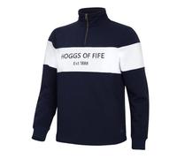Hoggs of Fife Dumfries 1888 Gents 1/4 Zip Sweatshirt - 60% cotton, 40% polyester, Quarter length with branded zipper puller