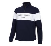 Hoggs of Fife Dumfries 1888 Ladies 1/4 Zip Sweatshirt - 60% cotton, 40% polyester, Quarter length with branded zipper puller
