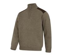 Hoggs of Fife Hebrides II Zip Neck Windproof Pullover - Meadow Green Marl 70% Acrylic, 30% Wool, 100% Polyester Lining