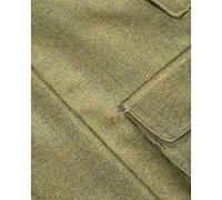 Hoggs of Fife Kinloch Technical Tweed Field Coat Autumn Bracken - Storm flap protected zip/stud closure, Faux suede reinforcement details