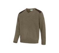 Hoggs of Fife Melrose II V-Neck Pullover - Meadow Green Marl 70% Acrylic, 30% Wool, Marled Knit