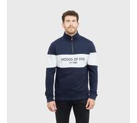 Hoggs of Fife Mens Dumfries 1888 1/4 Zip Sweatshirt, Navy/White XXL