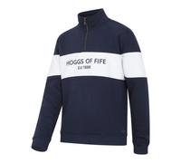Hoggs of Fife Dumfries 1888 Gents 1/4 Zip Sweatshirt - 60% cotton, 40% polyester, Quarter length with branded zipper puller