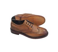 Hoggs of Fife Muirfield Brogue Shoe Burnished Tan - Full Grain Calf Leather, Leather Lining and Footbed