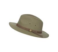 Hoggs of Fife Panmure Canvas Foldable Hat - 100% Cotton 170gsm, Genuine Leather Band Brown