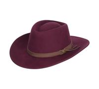 Hoggs of Fife PERTH CRUSHABLE FELT HAT MERLOT - 100% wool, fabric, Genuine leather band
