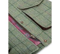 Hoggs of Fife Roslin Technical Tweed Field Coat Spring Bracken - Brass zip and concealed press studs, Prooftex dropliner membrane