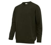 Hoggs of Fife - Stirling II V Neck Mens Jumper - 100% cotton Mens Pullover Long Sleeve Green Medium