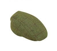 Hoggs of Fife Waterproof Tweed Cap Olive/Wine One Size - Waterproof, Breathable