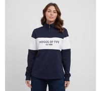 Hoggs of Fife Womens Dumfries 1888 1/4 Zip Sweatshirt, Navy/White L