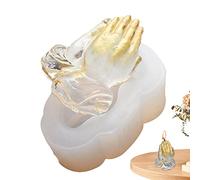 Hoghaki 2 Buddha Hand Silicone Mold, Prayer Hand Epoxy Resin Casting Mold Soap Molds, for Fondant Epoxy Resin Soap Candle Cake Decorationg, Translucent Candle Molds