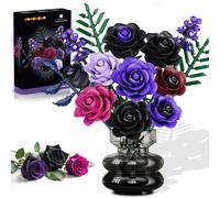 HOGOKIDS Flowers Bouquet Building Set with 14 Purple Roses for Adults