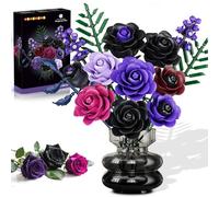 HOGOKIDS Flowers Bouquet Building Set with 14 Purple Roses for Adults