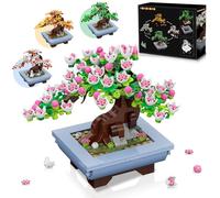 HOGOKIDS Flowers Cherry Bonsai Building Set - 4-in-1 Seasonal Artificial Tree Plants Building Toy for Adults, 584PCS Botanical Collection Blossom Home & Office Decor, Creative Christmas Birthday Gift
