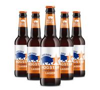 HOGS BACK BREWERY Hogstar Lager Beer | Refreshing Full-flavoured Premium English Craft Lager | Award-winning | 4.5% ABV | 12 x 330ml | Bottles | Vegan