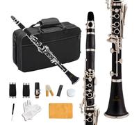 HOGSN clarinet in B flat，beginner's performance, professional playing instrument with box, cleaning kit.