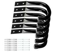 hogtnd 12 Piece Garage Organiser Hooks Set, Large Size for Hanging Ladders and Bikes, Includes Mounting Hardware, Padded EVA Storage Hooks