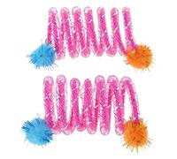 hogtnd 2-Piece Feather Cat Toy with Soft Coils and Colourful Plush Ball for Safety and Fun when Lounging Indoor or Activities, Outdoor Stimulator for Curious Cats